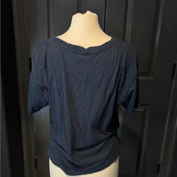 Navy V-Neck Women's Top - Picture 3 of 4